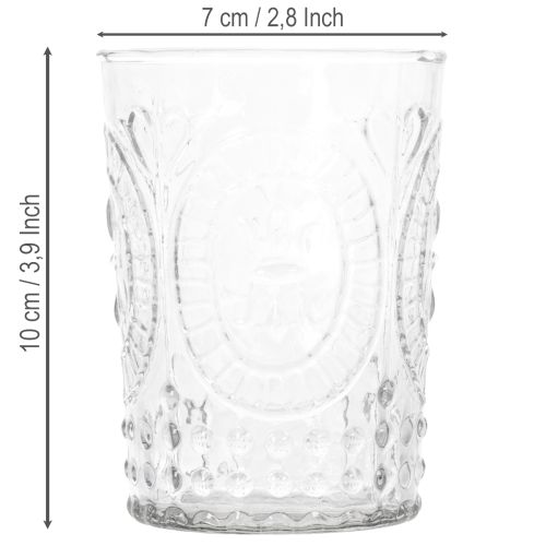 Glasorkanlykta, ljushållare, värmeljushållare, glas Ø7,5 cm H10 cm | Floristik24.se