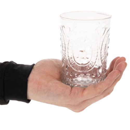 Glasorkanlykta, ljushållare, värmeljushållare, glas Ø7,5 cm H10 cm | Floristik24.se