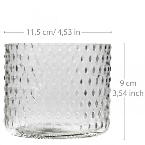 Artikel Lyktglas, värmeljushållare glas, ljusglas Ø11,5cm H9,5cm