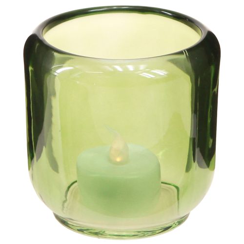 Lykta Glas värmeljushållare Retro Grön 8cm 6 St