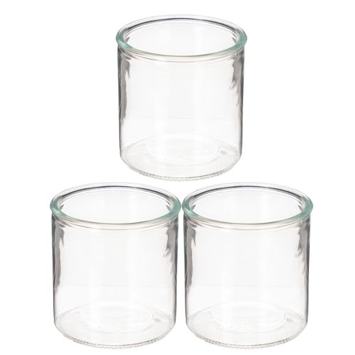 Glascylindervas, transparent, mångsidig, 10 cm, 3 stycken | Floristik24.se