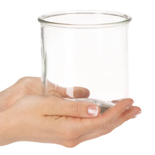 Glasljushållare, rund, klarglas, mångsidig, 12 cm, 2 stycken | Floristik24.se