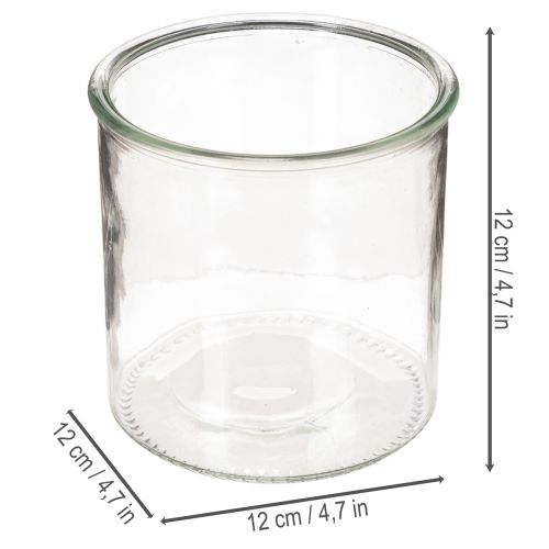 Glasljushållare, rund, klarglas, mångsidig, 12 cm, 2 stycken | Floristik24.se