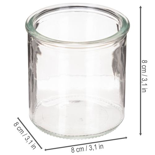 Rund glaslykta, klarglas, 8 cm, 3 stycken | Floristik24.se