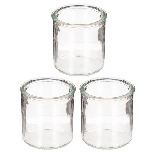 Rund glaslykta, klarglas, 8 cm, 3 stycken | Floristik24.se