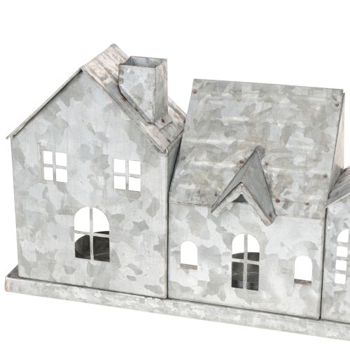 Dekorativ rad med hus med värmeljushållare, adventsdekoration, 68 cm | Floristik24.se