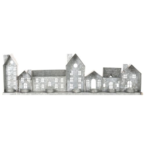 Dekorativ rad med hus med värmeljushållare, adventsdekoration, 68 cm | Floristik24.se