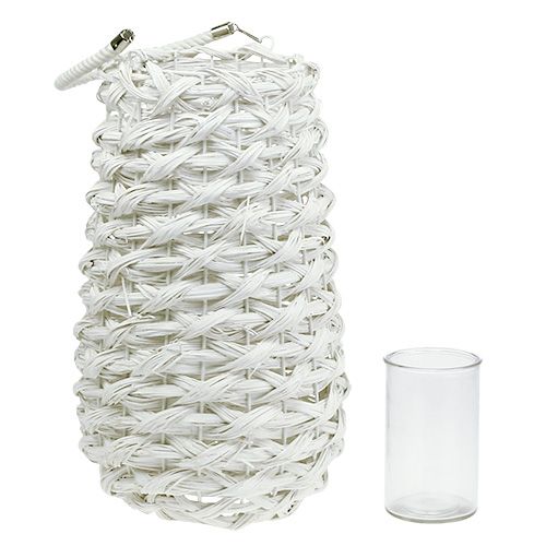 Floristik24 Lykta korg Ø18cm H43cm vit