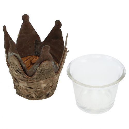 Floristik24 Lyktkrona med björk och metall Ø7cm H7.5cm 3st