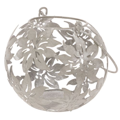 Metallvindlampa Hängande Dekoration Lykta Grå Ø14cm H13cm | Floristik24.se