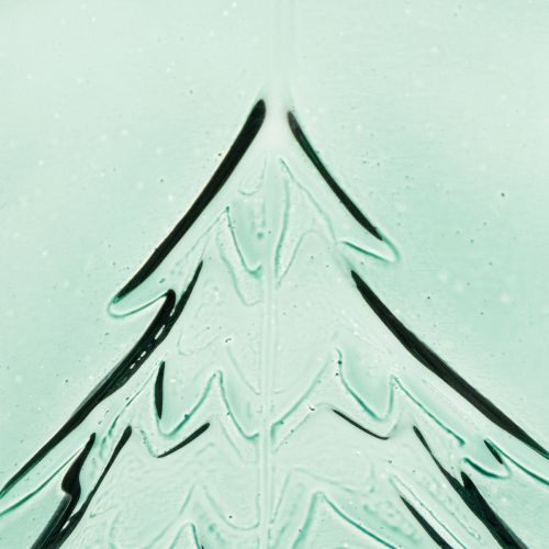 Glasljushållare med granar i relief, juldekoration, 16 cm | Floristik24.se