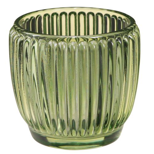 Artikel Lykta värmeljushållare glas grön retro Ø7cm H7cm 6 st