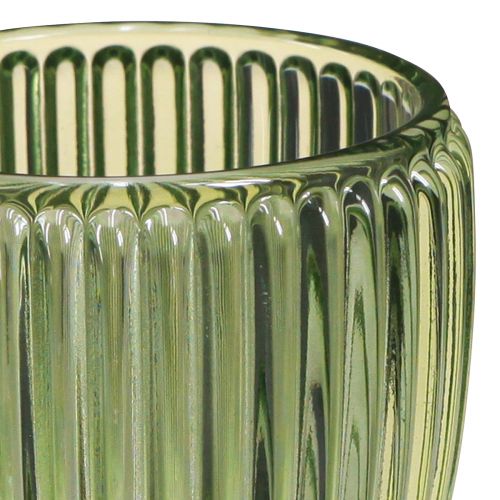 Artikel Lykta värmeljushållare glas grön retro Ø7cm H7cm 6 st