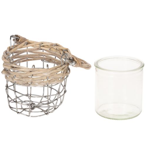 Värmeljushållare, glas, metall, pil, Ø10,5 cm, 3 stycken | Floristik24.se