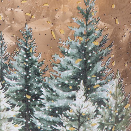 Glasljushållare med vinterskog i snö, juldekoration, 20 cm | Floristik24.se
