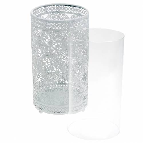 Floristik24 Lykta vit Ø11cm H20cm