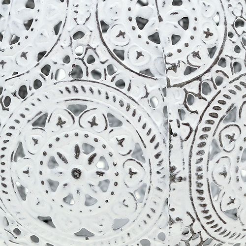 Floristik24 Lykta vit med mönster Ø10cm H8cm 1p