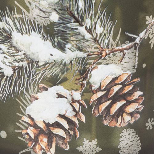 Glasljushållare med kottar och snöflingor, 15 cm | Floristik24.se