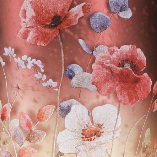 Artikel Dekorativ glaslykta med blommönster för eleganta heminredningsdetaljer, 12,5 cm, 2 stycken