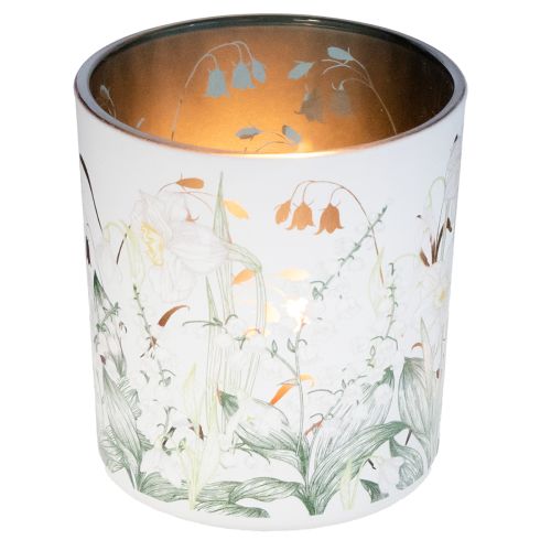 Artikel Dekorativ glaslykta med lövdesign för eleganta heminredningsdetaljer, 8 cm, 4 stycken