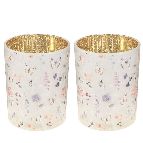 Artikel Glasljushållare med fjärilsmotiv för mysiga stunder, 12,5 cm, 2 stycken