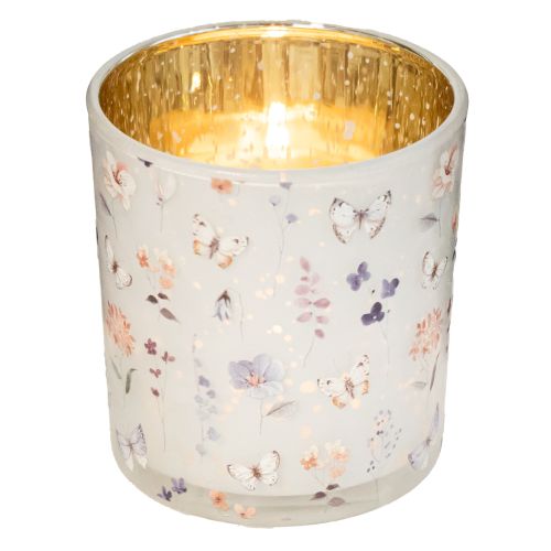 Artikel Dekorativ glaslykta med fjärilsdesign för eleganta heminredningsdetaljer, 8 cm, 4 stycken