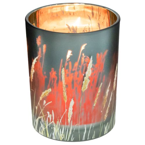 Artikel Elegant dekorativ lykta med gräsmotiv för mysiga inslag, 12,5 cm, 2 stycken.