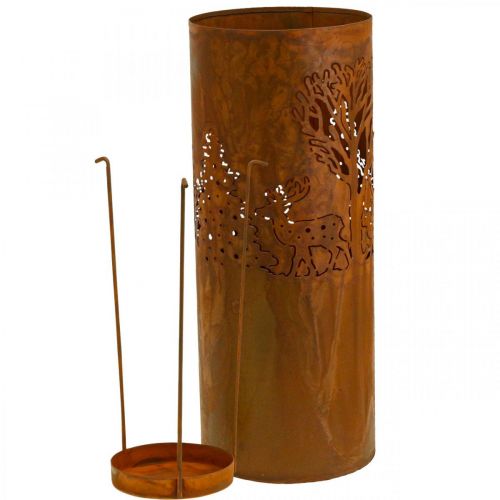 Floristik24 Ljusstake rostlook dekoration rådjur 30/38,5/45 cm set om 3