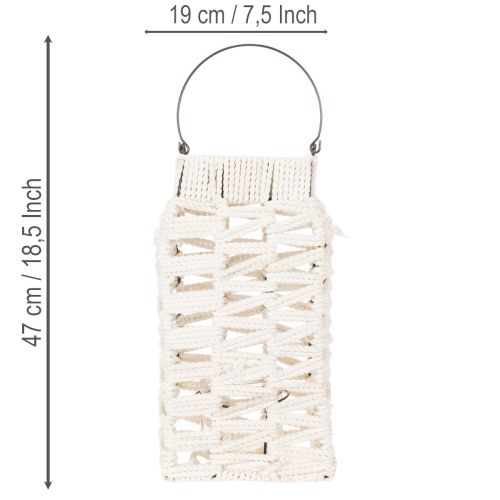 Hängande lykta, sommardekoration, makramé H35,5 cm B19 cm | Floristik24.se