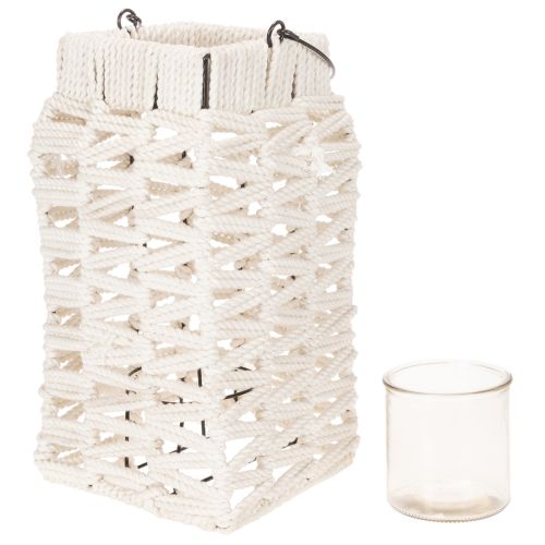 Hängande lykta, sommardekoration, makramé H35,5 cm B19 cm | Floristik24.se
