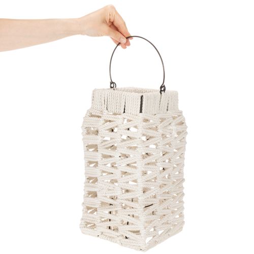 Hängande lykta, sommardekoration, makramé H35,5 cm B19 cm | Floristik24.se