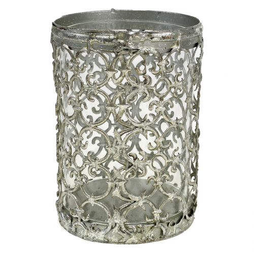 Floristik24 Lykta antiksilver Ø10,5cm H14,5cm 1 st