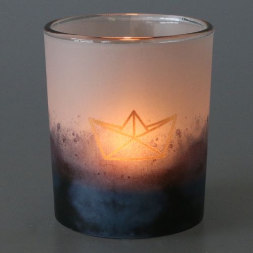 Floristik24 Lyktor blå och vit med båt och fisk Ø6cm