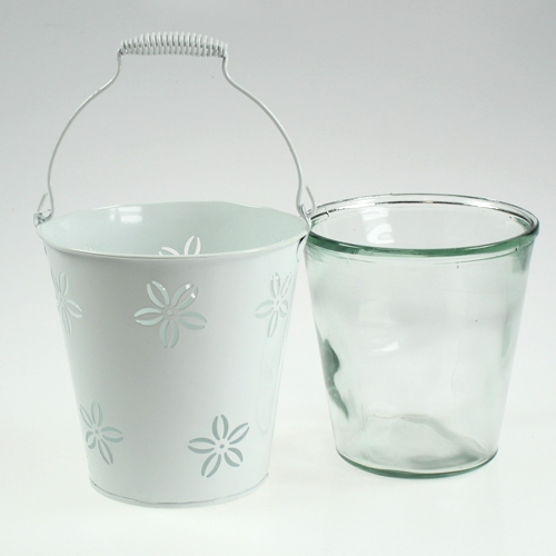 Floristik24 Lykthink vit Ø17cm H17cm
