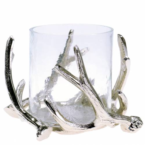 Floristik24 Vindljus gevär silver Ø16cm H11cm