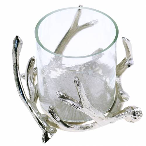 Floristik24 Vindljus gevär silver Ø16cm H11cm