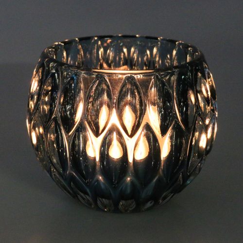 Floristik24 Glaslykta Mörkblå Ø11,5cm H9cm