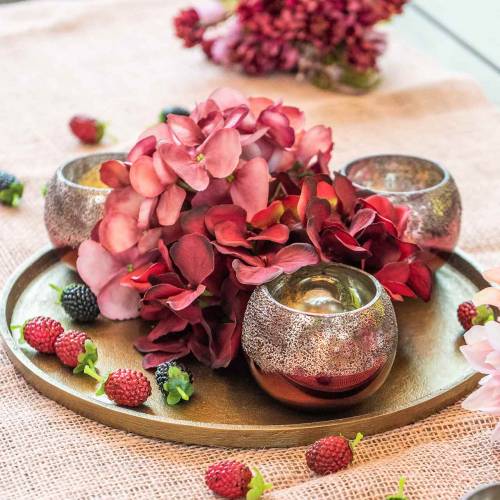 Floristik24 Lykta glas rosa Ø8,5cm H6,5cm 4 st