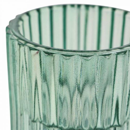 Artikel Lykta glasribbad värmeljushållare Ø5,5cm H6cm 4st