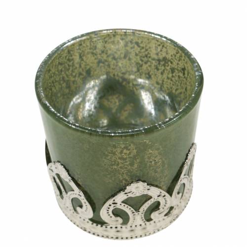 Floristik24 Lykta glas metall dekor grön lila Ø5,5cm H5,5cm 4st