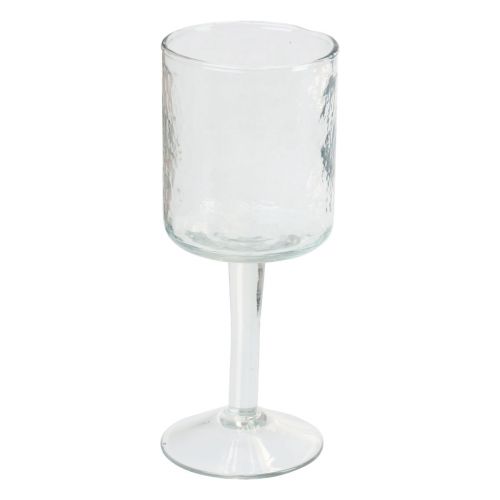 Floristik24 Glaslykta med sockel, rund värmeljushållare i glas Ø8cm H20cm