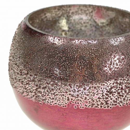 Floristik24 Lykta glas rosa Ø8,5cm H6,5cm 4 st