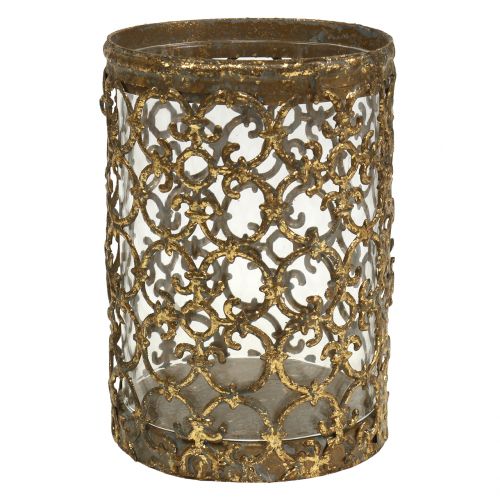 Floristik24 Lykta guld antik Ø8cm H11,5cm 1 st