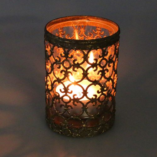 Floristik24 Lykta guld antik Ø8cm H11,5cm 1 st