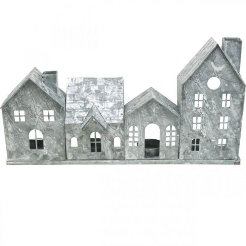 Ljushus, metalllykta, fönsterdekoration, advent, silver shabby chic L37,5cm H20cm