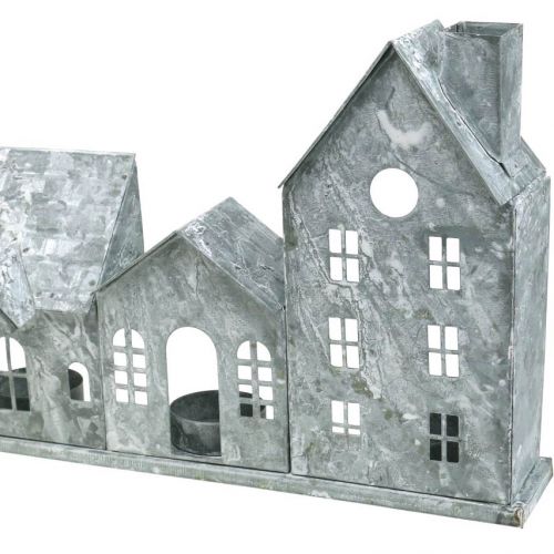 Floristik24 Ljushus, metalllykta, fönsterdekoration, advent, silver shabby chic L37,5cm H20cm