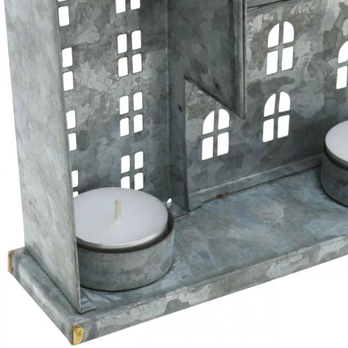 Floristik24 Husrad, metalldekor för belysning, adventsdekoration, lykta silver L52cm H20cm