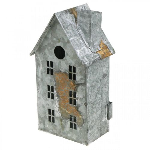 Floristik24 Lykthus metall shabby chic tvättad vit, rost H20cm