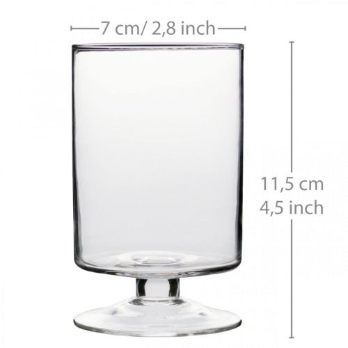 Artikel Lykta Hurricane glas Ø7cm H11,5cm 6st