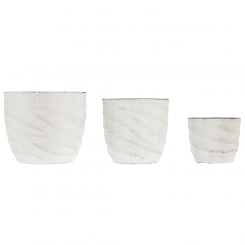Artikel Lykta metall vit silver värmeljushållare Ø8/10/12,5 cm set om 3